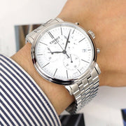  Shop Authentic Tissot Carson Premium White Dial Silver Steel Strap Watch For Men - T122.417.11.011.00 - Luxxuri