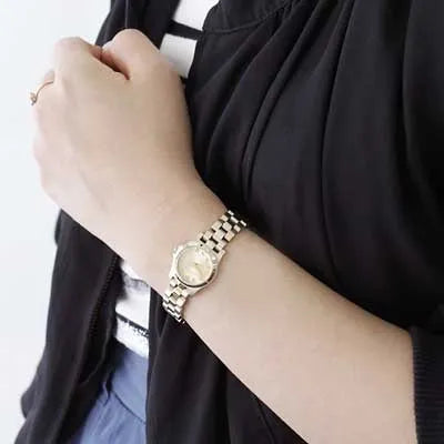  Shop Authentic Marc Jacobs Henry Dinky Gold Dial Gold Steel Strap Watch for Women - MBM3199 - Luxxuri