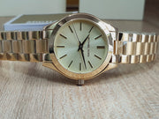  Shop Authentic Michael Kors Mini Runway Slim Gold Dial Gold Steel Strap Watch for Women - MK3512 - Luxxuri