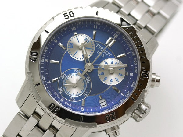  Shop Authentic Tissot T Sport PRS 200 Chronograph Blue Dial Silver Steel Strap Watch For Men - T067.417.11.041.00 - Luxxuri