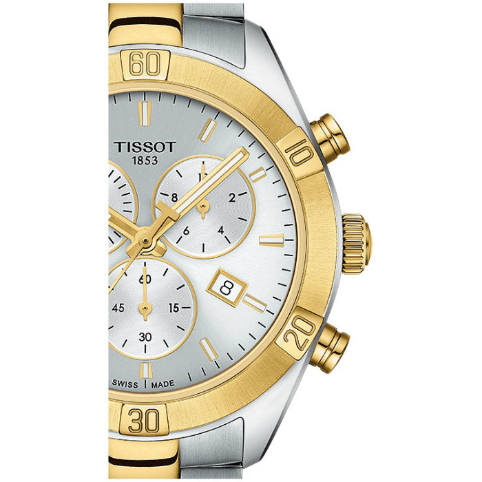  Shop Authentic Tissot PR 100 Sport Chic Chronograph Silver Dial Two Tone Steel Strap Watch For Women - T101.917.22.031.00 - Luxxuri