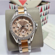  Shop Authentic Fossil Riley Multifunction Rose Gold Dial Two Tone Steel Strap Watch for Women - ES4145 - Luxxuri