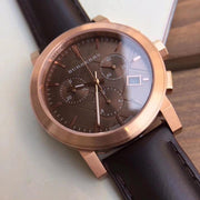  Shop Authentic Burberry The City Grey Dial Brown Leather Strap Unisex Watch - BU9755 - Luxxuri