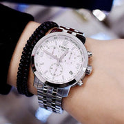  Shop Authentic Tissot PRC 200 Chronograph White Dial Silver Steel Strap Watch For Men - T055.417.11.017.00 - Luxxuri