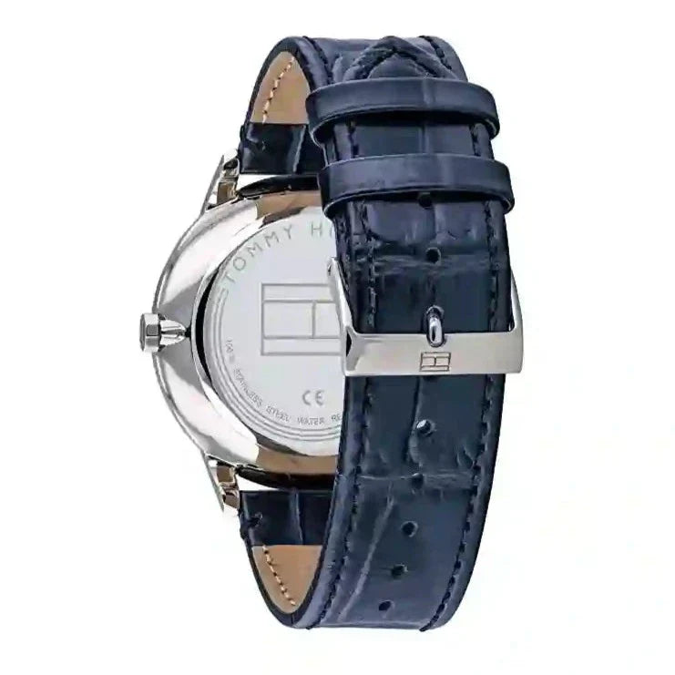  Shop Authentic Tommy Hilfiger Brad Chronograph Quartz Blue Dial Blue Leather Strap Watch For Men - 1710387 - Luxxuri