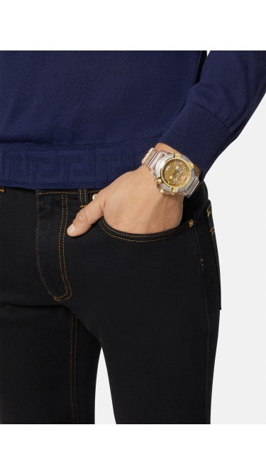  Shop Authentic Versace Icon Active Chronograph Gold Dial White Silicone Strap Watch for Men - VEZ700121 - Luxxuri