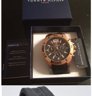  Shop Authentic Tommy Hilfiger Sport Multifunction Black Dial Black Rubber Strap Watch for Men - 1791145 - Luxxuri