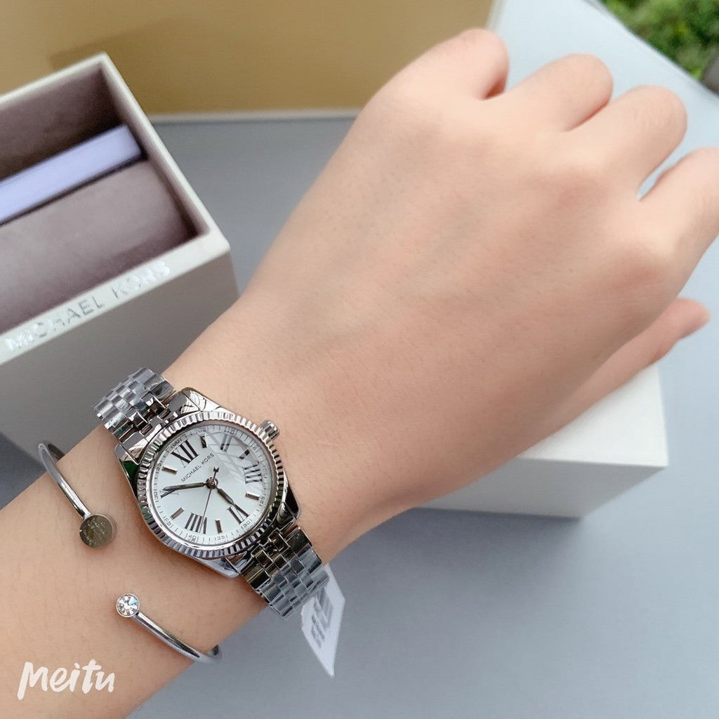  Shop Authentic Michael Kors Lexington Quartz White Dial Silver Steel Strap Watch For Women - MK3228 - Luxxuri