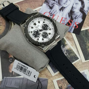  Shop Authentic Guess Legacy White Dial Black Rubber Strap Watch For Men - W1049G3 - Luxxuri