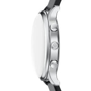 Emporio Armani Renato Chronograph Black Dial Black Leather Strap Watch for Men - AR8034
