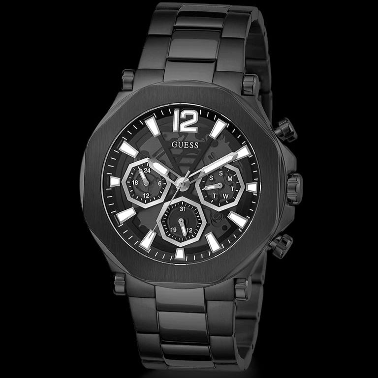  Shop Authentic Guess Edge Chronograph Black Dial Black Steel Strap Watch For Men - GW0539G3 - Luxxuri