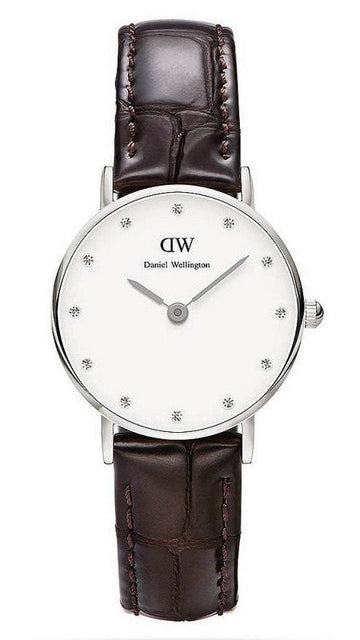  Shop Authentic Daniel Wellington York White Dial Brown Leather Strap Watch For Women - DW00100069 - Luxxuri