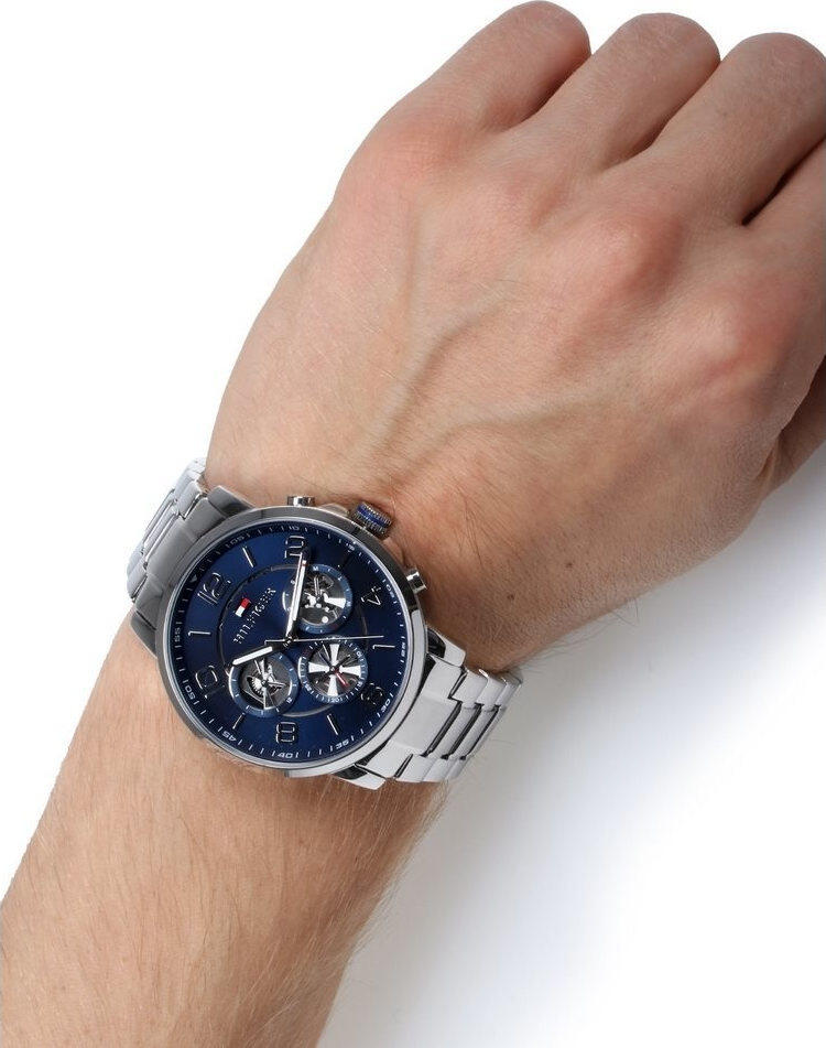  Shop Authentic Tommy Hilfiger Keagan Blue Dial Silver Steel Strap Watch for Men - 1791293 - Luxxuri