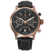  Shop Authentic Maserati Legend Chronograph Black Dial Black Leather Strap Watch For Men - R8871638001 - Luxxuri