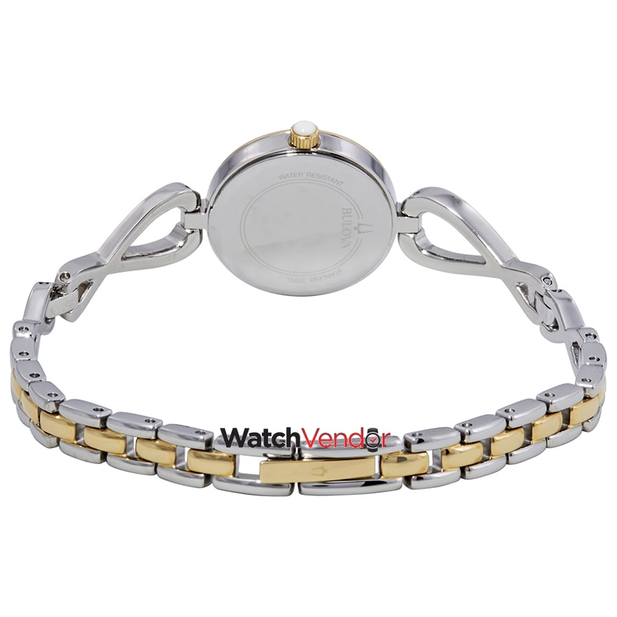  Shop Authentic Bulova Analog Crystals Mother of Pearl Dial Silver Steel Strap Watch for Women - 98X109 - Luxxuri