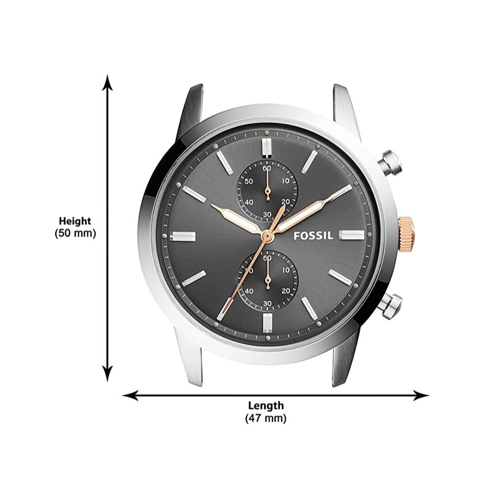  Shop Authentic Fossil Townsman Chronograph Grey Dial Silver Steel Strap Watch for Men - FS5407 - Luxxuri