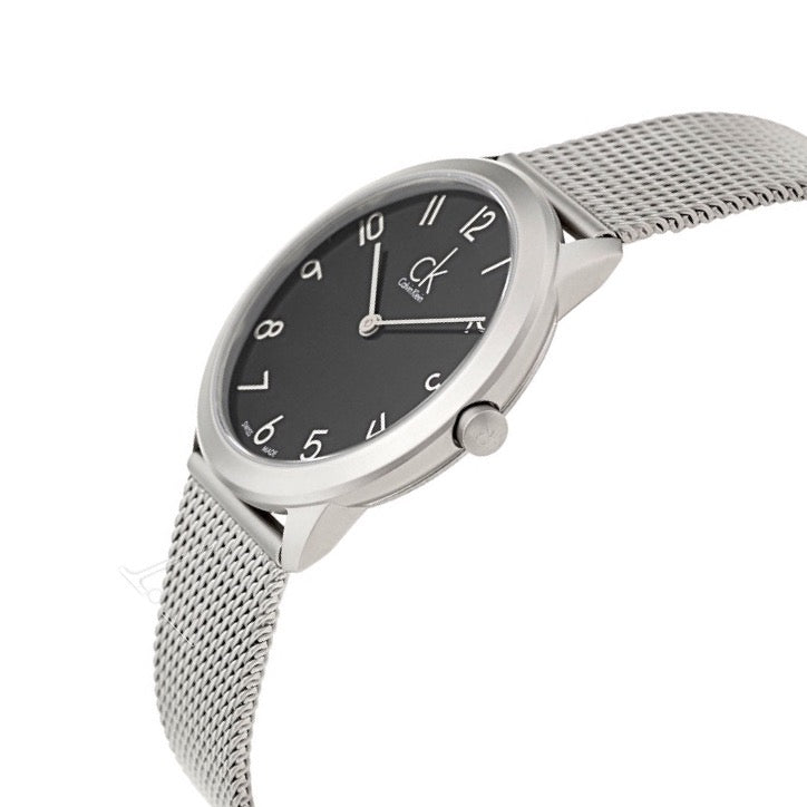  Shop Authentic Calvin Klein Minimal Black Dial Silver Mesh Bracelet Watch for Women - K3M53151 - Luxxuri