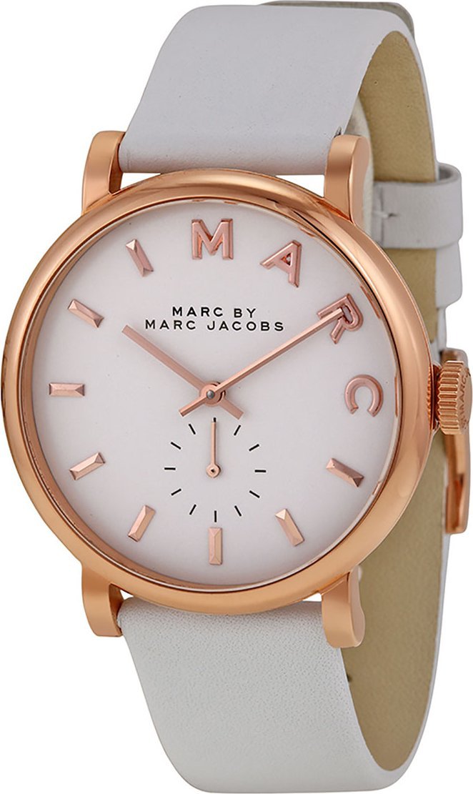  Shop Authentic Marc Jacobs Baker White Dial White Leather Strap Watch for Women - MBM1283 - Luxxuri