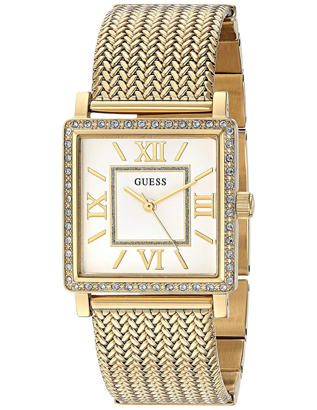  Shop Authentic Guess White Dial Gold Mesh Bracelet Watch For Women - W0826L2 - Luxxuri