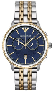  Shop Authentic Emporio Armani Classic Blue Dial Two Tone Steel Strap Watch For Men - AR1847 - Luxxuri