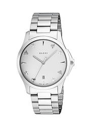  Shop Authentic Gucci G Timeless Silver Dial Silver Steel Strap Watch For Women - YA1264028 - Luxxuri