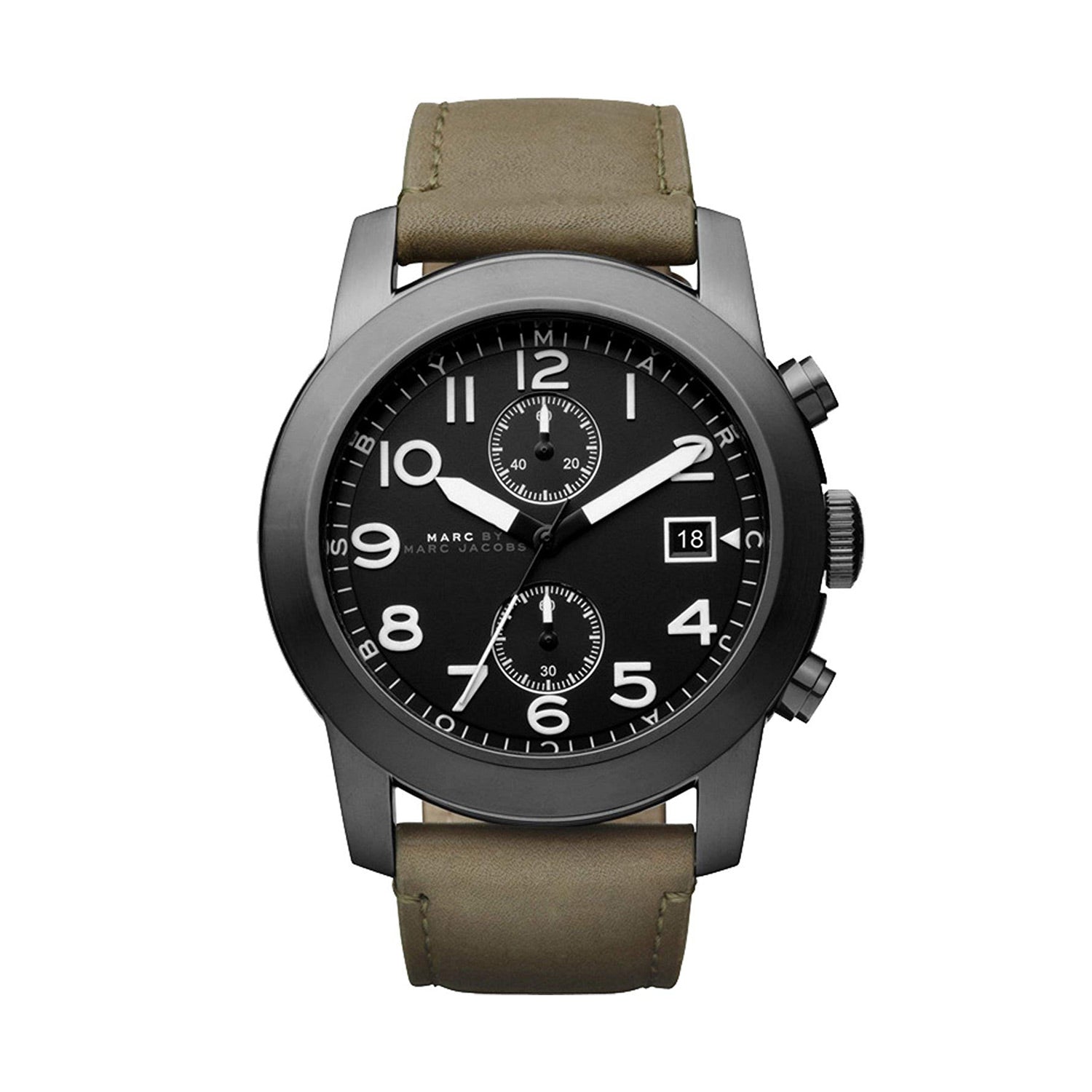  Shop Authentic Marc Jacobs Larry Chronograph Black Dial Grey Leather Strap Watch for Men - MBM5034 - Luxxuri