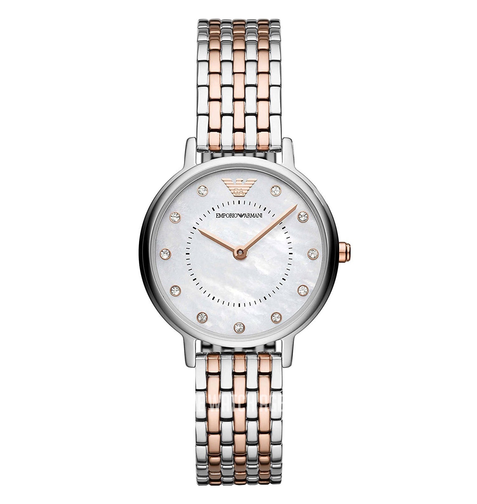  Shop Authentic Emporio Armani Mother of Pearl Dial Two Tone Stainless Steel Watch For Women - AR11094 - Luxxuri