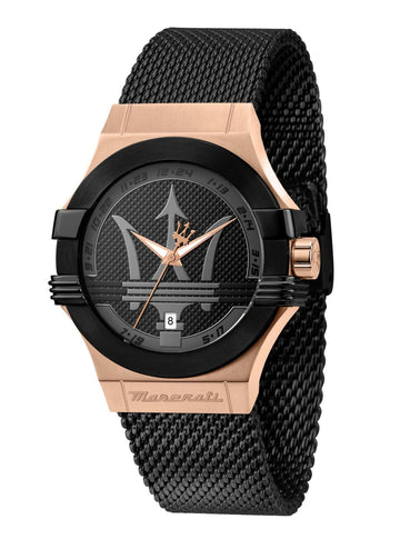 Shop Authentic Maserati Potenza Black Mesh Bracelet Black Dial Watch For Men - R8853108010 - Luxxuri