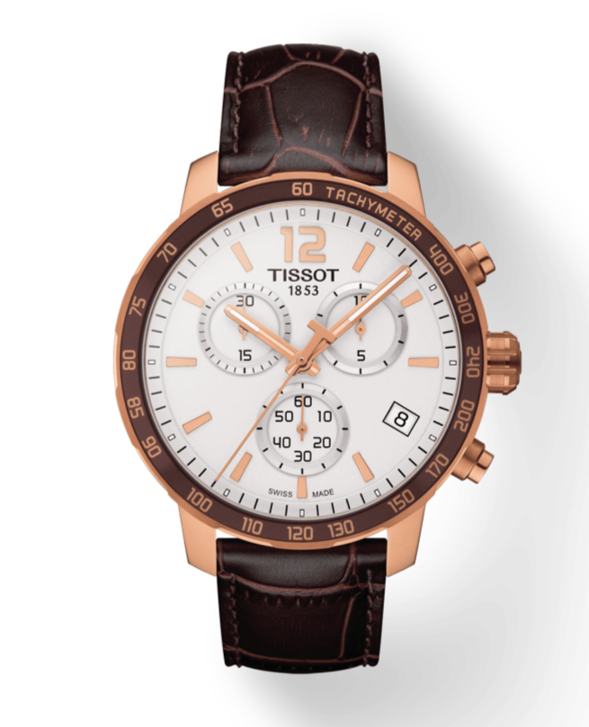  Shop Authentic Tissot Quickster Chronograph 42mm White Dial Brown Leather Strap Watch For Men - T095.417.36.037.00 - Luxxuri