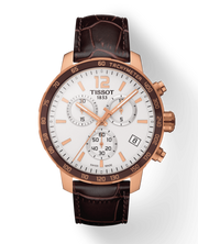  Shop Authentic Tissot Quickster Chronograph 42mm White Dial Brown Leather Strap Watch For Men - T095.417.36.037.00 - Luxxuri