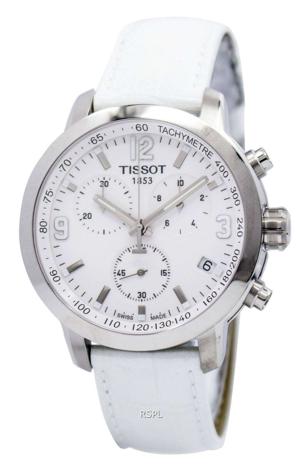  Shop Authentic Tissot PRC 200 Chronograph White Dial White Leather Strap Watch For Men - T055.417.16.017.00 - Luxxuri