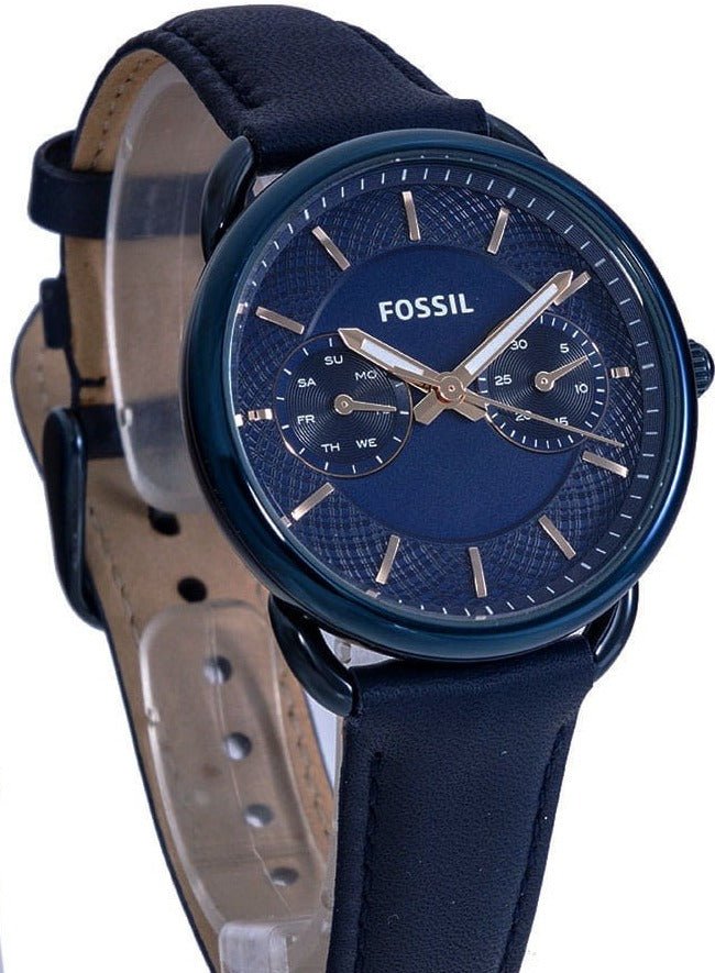  Shop Authentic Fossil Tailor Blue Dial Blue Leather Strap Watch for Women - ES4092 - Luxxuri