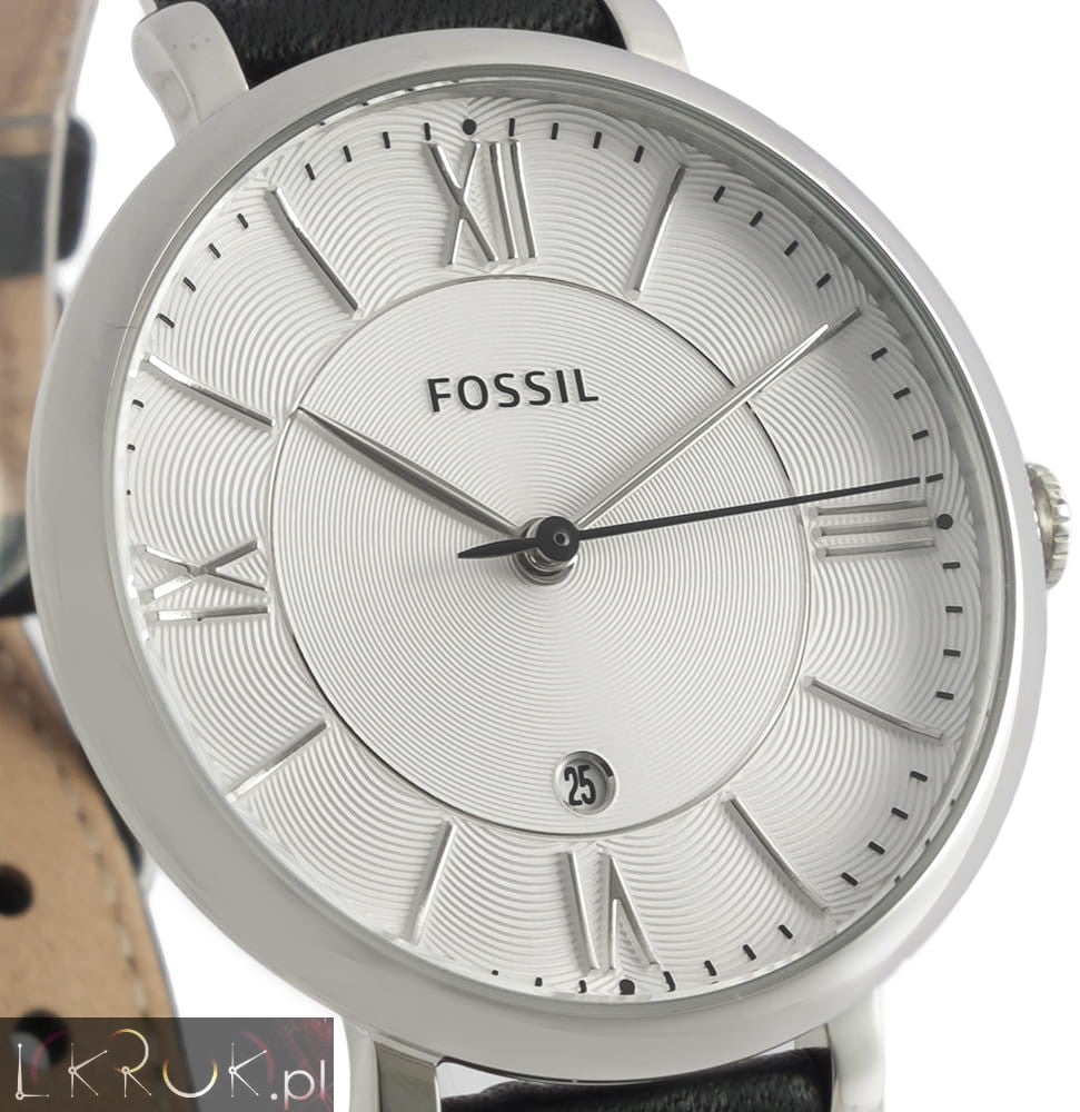  Shop Authentic Fossil Jacqueline Quartz White Dial Black Leather Strap Watch for Women - ES3972 - Luxxuri
