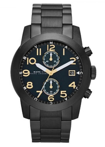  Shop Authentic Marc Jacobs Larry Chronograph Black Dial Black Steel Strap Watch for Men - MBM8606 - Luxxuri