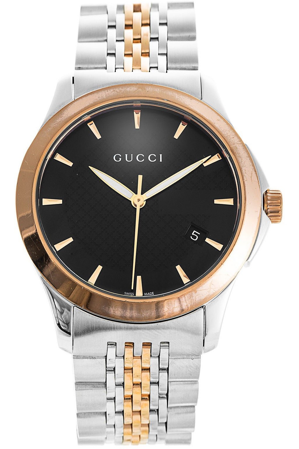  Shop Authentic Gucci G Timeless Black Dial Two Tone Steel Strap Watch For Men - YA126410 - Luxxuri