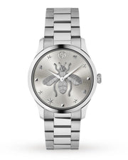  Shop Authentic Gucci G Timeless Silver Dial Silver Steel Strap Watch For Women - YA1264126 - Luxxuri