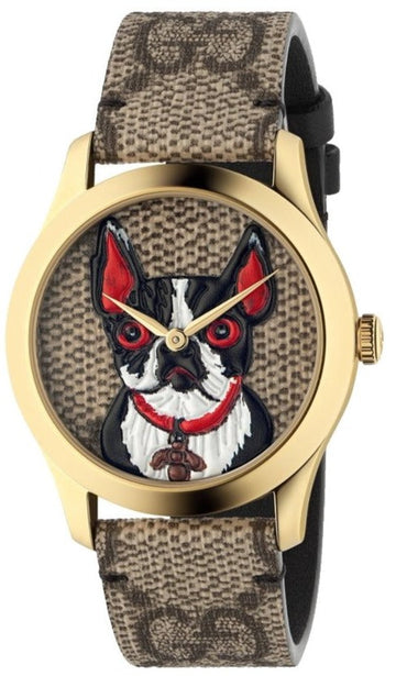  Shop Authentic Gucci G Timeless Brown Dial Brown Leather Strap Watch For Women - YA1264056 - Luxxuri