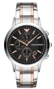  Shop Authentic Emporio Armani Renato Chronograph Black Dial Two Tone Steel Strap Watch For Men - AR11165 - Luxxuri