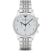  Shop Authentic Emporio Armani Classic Chronograph Silver Dial Silver Steel Strap Watch For Men - AR1879 - Luxxuri