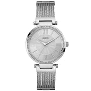  Shop Authentic Guess Soho Silver DIal Stainless Steel Mesh Bracelet Watch For Women - W0638L1 - Luxxuri