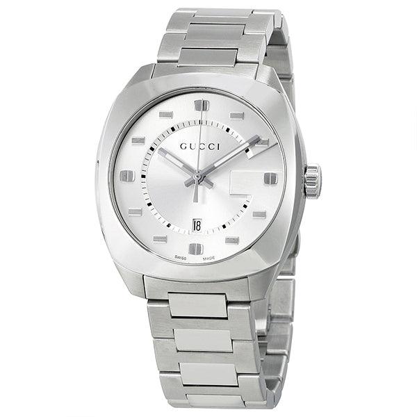  Shop Authentic Gucci GG2570 Silver Dial Silver Steel Strap Watch For Men - YA142308 - Luxxuri