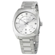  Shop Authentic Gucci GG2570 Silver Dial Silver Steel Strap Watch For Men - YA142308 - Luxxuri