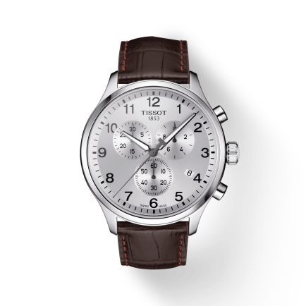  Shop Authentic Tissot Chrono XL Silver Dial Brown Leather Strap Watch For Men - T116.617.16.037.00 - Luxxuri