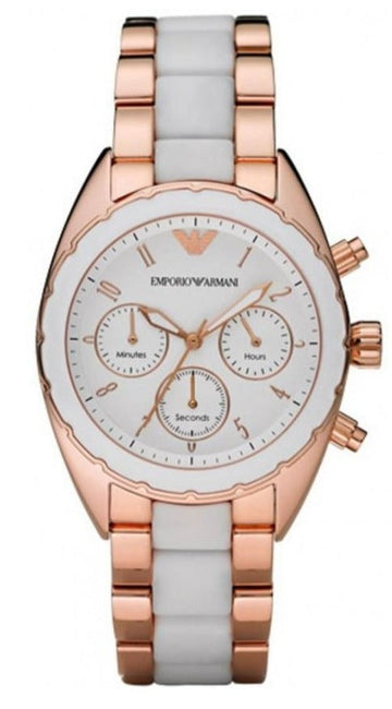 Shop Authentic Emporio Armani Sportivo White Dial Rose Gold & White Steel Strap Watch For Women - AR5942 - Luxxuri