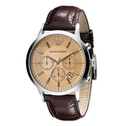  Shop Authentic Emporio Armani Classic Chronograph Beige Dial Brown Leather Strap Watch For Men - AR2433 - Luxxuri