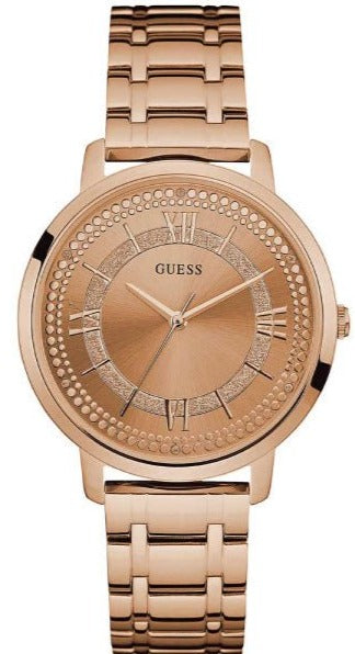  Shop Authentic Guess Montauk Rose Gold Dial Rose Gold Steel Strap Watch For Women - W0933L3 - Luxxuri