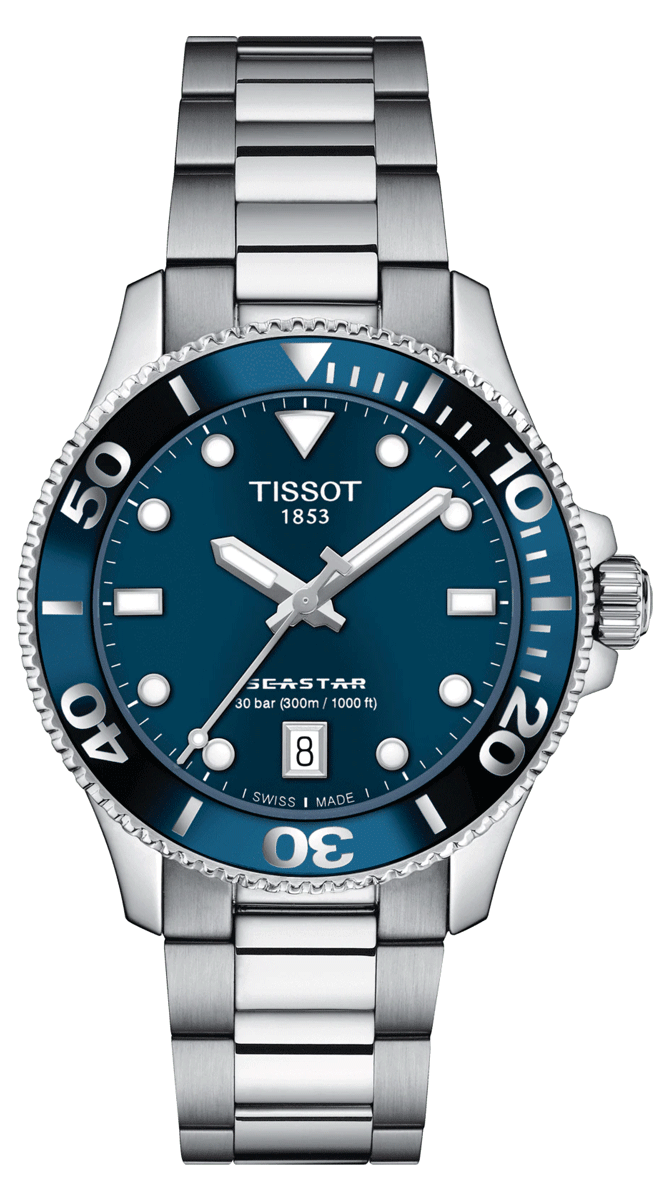  Shop Authentic Tissot Seastar 1000 Lady Blue Dial Silver Steel Strap Watch For Women - T120.210.11.041.00 - Luxxuri