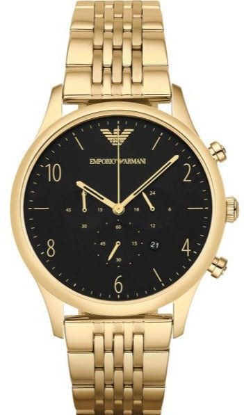 Shop Authentic Emporio Armani Classic Chronograph Black Dial Gold Steel Strap Watch For Men - AR1893 - Luxxuri
