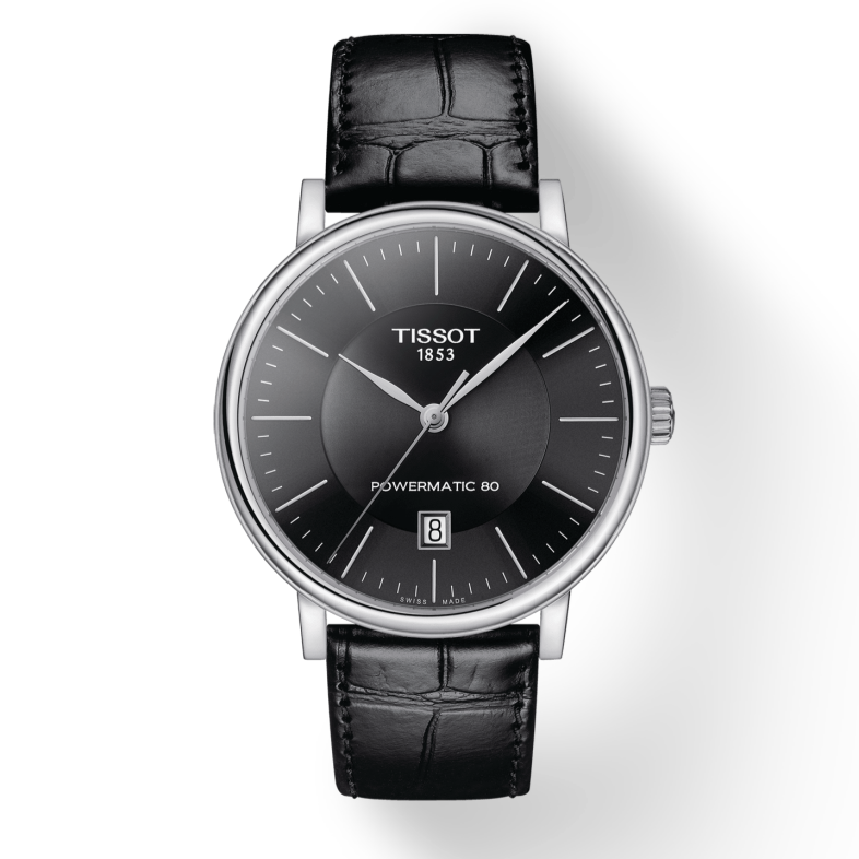  Shop Authentic Tissot Carson Premium Powermatic 80 Black Dial Black Leather Strap Watch For Men - T122.407.16.051.00 - Luxxuri
