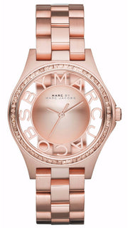  Shop Authentic Marc Jacobs Henry Transparent Rose Gold Dial Rose Gold Steel Strap Watch for Women - MBM3339 - Luxxuri